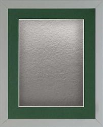 Frame Company Radcliffe Grey 12x10 with Silver BB and Bottle Green Mount for 10x8