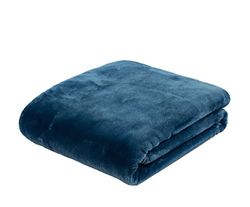 Gözze - Manta de sala de estar sensação caxemira premium, 500 g/m², 180 x 220 cm - azul