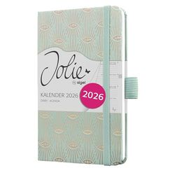 SIGEL J6356 Weekly planner Jolie 2026-1 year - approx. A6 - Mystic Aquamarin - 2 pages = 1 week - hardcover - 80 gsm - light blue - 174 p. - FSC-certified