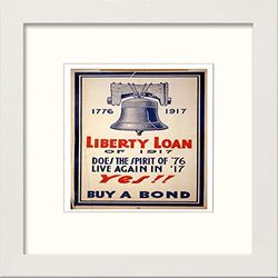 Lumartos, Vintage Poster Liberty Yes Contemporary Home Decor Wall Art Print, White Frame, 12 x 12 Inches