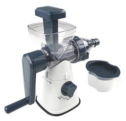 FACKELMANN Exprimidor Manual Zumo Frutas en plástico de óptima calidad, blanco y azul, 1ud.