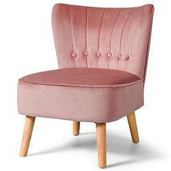 COSTWAY Sedie per Sala da Pranzo, Colore: Rosa, 55 x 68 x 73 cm (L x B x H)