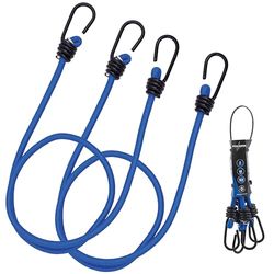 Polaire – Set di 2 sandows in acciaio plastificato, 60 cm x Ø 8 mm, resistenza 40 kg, tenditori elastici per auto, moto, bagagli, bicicletta, campeggio – blu