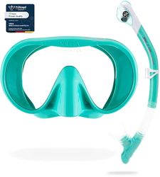 CRESSI Musa+Scilla Combo Aqua Green - Combo Musa Snorkelmasker en Scilla Snorkel voor volwassenen, Aqua Groen, Eén maat