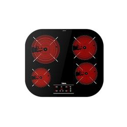 TEKA Placa Vitrocerámica 60 cm, 4 Zonas de Cocción, Touch Control, Función Power Plus, Stop & Go, Bloqueo de Seguridad, Modelo TCC 64310 TTC BK
