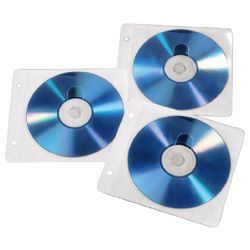 Hama CD ROM/DVD ROM ringband hoezen voor twee cd's 50-pack wit