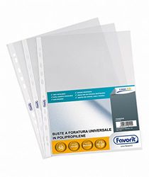 Favorit Buste Perforate, Buccia d'Arancia, Medio Spessore, 22 x 30 cm, 50 Pezzi, Trasparenti