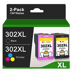 CMYBabee 302 XL 302XL Cartucce d'inchiostro Rigenerate per Cartucce HP 302 Nero e Colore per Envy 4520 4522 4527 DeskJet 1110 2130 3630 3632 3634 3636 Officejet 3830 3833 3834 4650 4657 5220 5230 5232