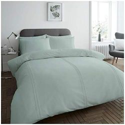 GC GAVENO CAVAILIA Polycotton Duvet Cover, Pleated Bedding Sets, Soft Warm Quilt Bed Cover, Duck Egg, Super King