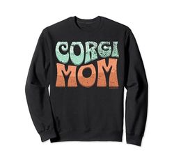 Corgi Mom Vintage Dog Mom Sudadera