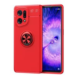 lopolike Custodia per Oppo Find X5, in TPU morbido, antiurto, con supporto magnetico per auto, per Oppo Find X5, rosso