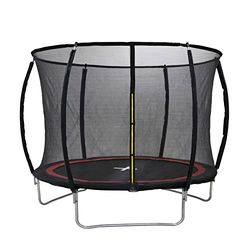 Dunlop trampoline 12FT - 366 x 80 cm - tuintrampoline met veiligheidsnet 250 cm - incl. trampoline randafdekking, trampoline veren, poten en bevestigingsmateriaal - max. 150 kg - zwart/rood