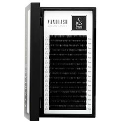 Extensions de cils Nanolash - faux cils pour extension professionnelle, extensions cils volume (0.05 C, 9mm)