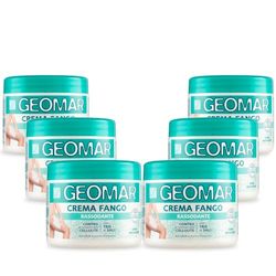 GEOMAR - Straffende Schlammcreme gegen Cellulite-Unvollkommenheiten, 95% Natürlicher Herkunft mit Tris Salzen (Meersalz, Epsom und Totes Meer), Ohne Umwälzung, Made in Italy, 6 x 450 ml