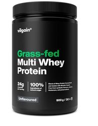 Vilgain Grass-Fed Multi Whey Protein-77% whey Concentrate, Isolate and Casein, Works Immediately After Training and in case of prolonged Protein Deficiency (900g, Unflavoured)