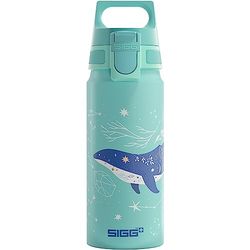 SIGG WMB ONE Dive drickflaska för barn (0,6 l), giftfri och läckagesäker barnflaska, fjäderlätt vattenflaska av aluminium, tillverkad i Schweiz