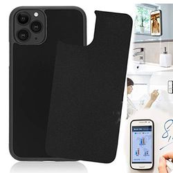Anti-zwaartekracht telefoonhoesje compatibel met iPhone 15 Pro Max, kleverige selfie zuig zwart antizwaartekracht hoesje voor iPhone 15 Promax Magic Nano Stick op glad plat oppervlak zwaartekracht