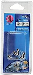 All Ride 871125200850 Zekeringen Glazen Voeten Ass 6 stuks