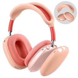 FINTIE Fodral kompatibelt med Airpods Max, mjukt silikonskyddsfodral tillbehör för AirPods Max hjälm, rosa