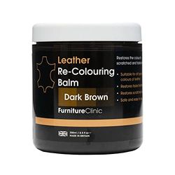 Furniture Clinic. Bálsamo recolorante para Cuero - Restaurador del Color del Cuero para Muebles, para Cuero de sofá Desgastado y Rayado, automóviles (marrón Oscuro)
