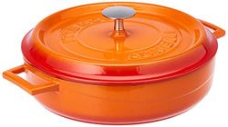 Pentole Agnelli Ligne Fonte slowcook Casserole Basse 28 cm Arancione