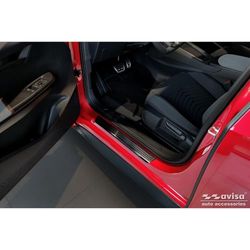 Listelli battitacco in acciaio inox nero compatibile con Volkswagen ID.3 2020- & Cupra Born 2021- 'Lines' - 4-pezzi