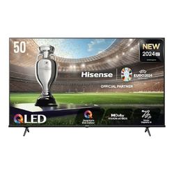 Hisense 50E7NQ QLED Smart TV, 127 cm (50 inch), Quantum Dot Colour, Dolby Vision, Dolby Atmos, speelmodus Plus, 60 Hz VRR 120 fps, Bluetooth & HDMI, spraakherkenning, TV, VIDAA (nieuw 2024)