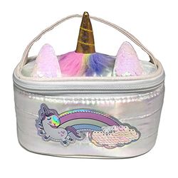 Girabrilla Puffer Unicorn Beauty Case, 1 Mini Porta Objetos con Unicornio Iridiscente, Color Sorpresa