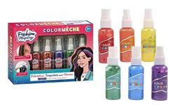 FASHION TRUCCO - 6 Spray per Colorazione Temporanea dei Capelli - Colormèche - 258035 - Multicolore - Set per Bambini - Bellezza - Testato da un Laboratorio - A partire da 5 anni