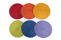 Excelsa Round Conjunto de 6 toalhas de mesa individuais, polipropileno, multicolorido, diâmetro 36 cm, 6