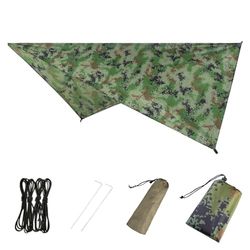 Azarxis Hangmat Camping Tarp Regenvlieg, Waterdichte Tent Voetafdruk Shelter Luifel Zonnescherm Doek Picknick Mat voor Outdoor Luifel Wandelen Strand Backpacken - Inclusief Guy Lines & Stakes