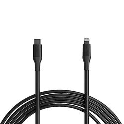 Amazon Basics Cable de carga USB-C a Lightning ABS, con certificación MFi, para Apple iPhone 14, 13, 12, 11 X Xs Pro, Pro Max, Plus, iPad, 3 m, Negro