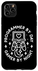 Carcasa para iPhone 11 Pro Max Programador por día Gamer By Night Console Gaming Coding Geek