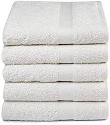 Lucca Hand Towels Natural Pack of 5, Cotton, 50 x 100 cm