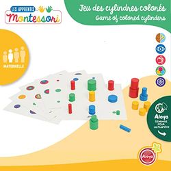 Juego de 20 cilindros de madera de colores