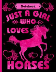 Just A Girl Who Loves Horses: Horses Notebook:: "Horses Lovers Gift For Girls (8.5 x 11) 100 pages, Horses Notebook, Horses Journal, for Girls, Horses Notebook for kids, Horses Lovers"