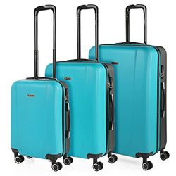 ITACA - Valises. Lot de Valise Rigides 4 roulettes - Valise Grande Taille, Valise soute Avion, Bagages pour Voyages.Ensemble Valise Voyage. Verrouillage à Combinaison 71100, Turquoise/Anthracite