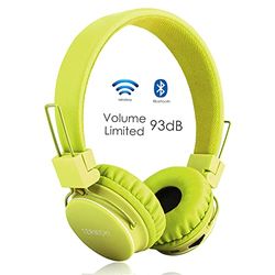 Termichy Cuffie Bluetooth Senza Fili per Bambini con Microfono Controller Volume, Stereo Cuffie Auricolari Pieghevoli con condivisione Musica per Giochi Cellulari Smartphone Tablet PC (Verde)