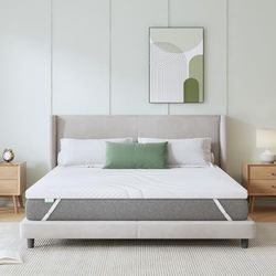 Novilla Mattress Topper 180 x 200 cm Height 7.5 cm Gel Memory Foam Mattress Topper for Box Spring Bed Caravan Sofa Bed Washable Cover Oeko-Tex Certified