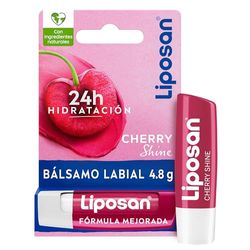 Liposan Cherry Shine (1 x 4,8 g), cacao de labios con olor a cereza, bálsamo labial con color, bálsamo hidratante para unos labios bonitos, suaves y jugosos