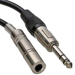 Chord Pro Audio Jack to Socket Cable, 6.3mm to 6.3mm TRS Extension 3.0M