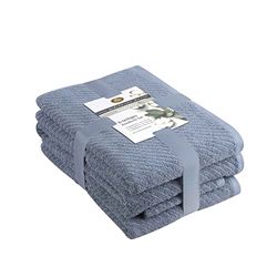 Gözze - Set di Asciugamani in Spugna, 2 Asciugamani per le Mani (50 x 100 cm), 2 Asciugamani da Bagno (70 x 140 cm) e 2 Asciugamani per gli Ospiti (30 x 50 cm), 100% Cotone - Blu