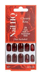 Nail HQ Oval Cherry Kiss Nails (24 Pieces)