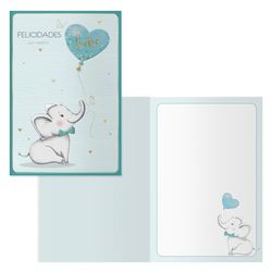 DOHE - Wenskaarten voor baby's - Pack van 6 stuks - Afmetingen: 11,5 x 17 cm (gesloten) - Inclusief envelop voor het opbergen van de kaart - Model Elephant