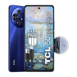 TCL 50 NXTPAPER 5G - Smartphone 5G Display 6.8" 120Hz Nxtpaper 3.0, 256GB, 16GB RAM (8GB+8GB virtual RAM), Tripla Camera 108Mpx, Android 14, Batt. 5010 mAh, Blue, cavo USB Type-c aggiuntivo