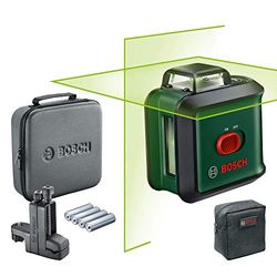 Bosch livella laser multifunzione UniversalLevel 360 con morsetto universale MM 3 (linee laser verticali + orizzontali incl. 360° per allineamento dell'intera stanza)