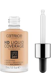Catrice HD Liquid Coverage Foundation, No. 034, Nude, Long-Lasting, Matte, for Blemished Skin, Vegan, Oil-Free, Waterproof, Alcohol-Free, Pack of 1 (30 ml)