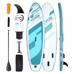 VEVOR Opblaasbare surfplank, 305 x 84 x 15 cm, pvc, met accessoires voor board, telefoontas, pomp, peddel en reparatieset, rugzak, roeiset, blauw