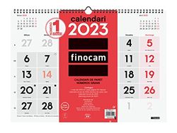 Finocam - 2023 Neutral Wall Calendar Large Numbers January 2023 - December 2023 (12 months) Catalan