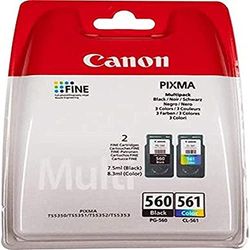 Canon PG-560 CL-561 VALUE Pack de 2 cartouches (Noir Couleur) Certifié Canon (Plastique Obsolète 2018)